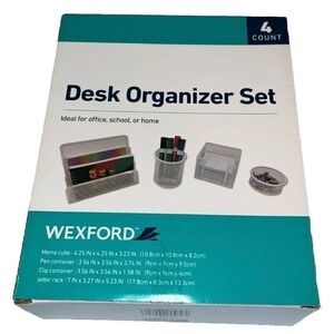 Wexford 4-Count Mesh Desk Organizer Set